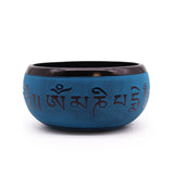 Singing Bowl - Earth Powder Blue Mantra Five Buddha - 16cm - SHAMTAM.COM