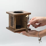 Eco - Friendly Mango Wood Box Burner with Carved Buddha Design - Ideal for Oils and Wax Melts, 12x12 cm - SHAMTAM.COM