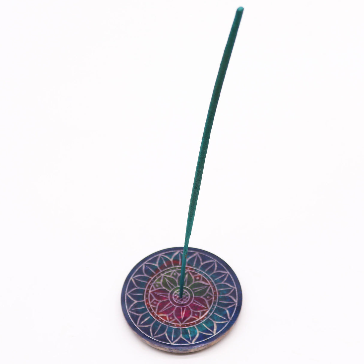 Elegant Soapstone Disc Incense Burner with Lotus in Lotus Design – Perfect for Meditation and Relaxation - SHAMTAM.COM