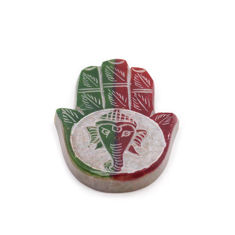Elegant Soapstone Hamsa Incense Burner with Ganesha Carving for Spiritual Serenity and Protection - SHAMTAM.COM