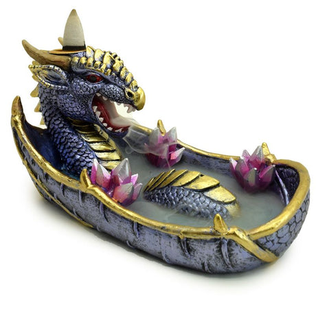 Elements Amethyst Crystal Dragon Backflow Incense Burner - SHAMTAM.COM