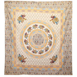 Elephant Mandala Wall Hanging Tapestry - Brown/Orange on Cream with Intricate Patterns and Floral Border for Home Decor - SHAMTAM.COM