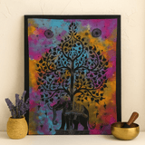 Elephant Tree Wall Art, Cotton - SHAMTAM.COM