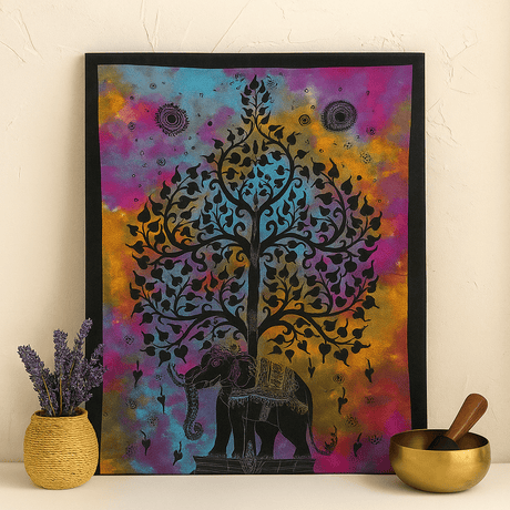 Elephant Tree Wall Art, Cotton - SHAMTAM.COM