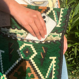 Boho Bag Messenger Emerald Green Kilim - SHAMTAM.COM