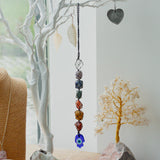 Enchanting Hamsa Chakra Stone Pendant with Evil Eye Charm for Energy Balance and Protection - SHAMTAM.COM