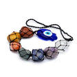 Enchanting Hamsa Chakra Stone Pendant with Evil Eye Charm for Energy Balance and Protection - SHAMTAM.COM
