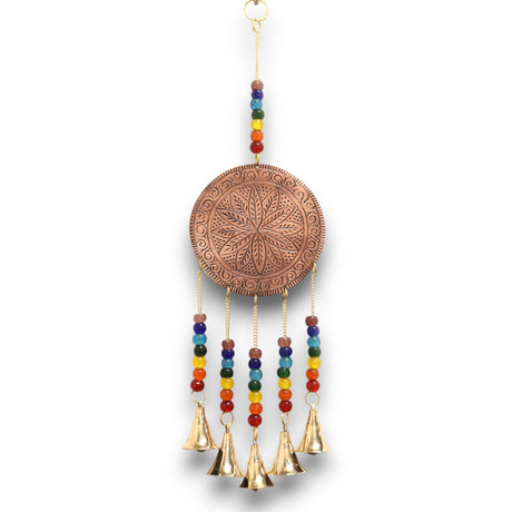 Enchanting Tree of Life Chakra Wind Chime with 5 Brass Bells - Handcrafted in India for Spiritual Balance and Harmony - SHAMTAM.COM