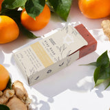 Energizing Orange & Ginger Exfoliating Soap Bar with Yellow Clay & Coffee Grounds - Natural Vegan Skincare Made in UK - SHAMTAM.COM
