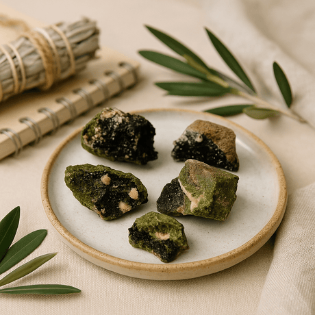 Epidote Mineral Specimen Set Approx 10 Pieces Morocco - SHAMTAM.COM