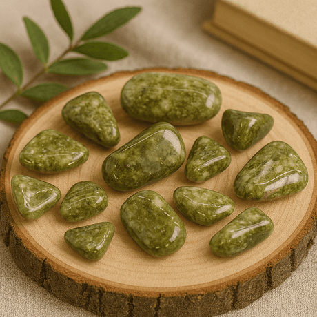 Epidote Snowflake Medium Tumbled Stones, 12 Pieces - SHAMTAM.COM