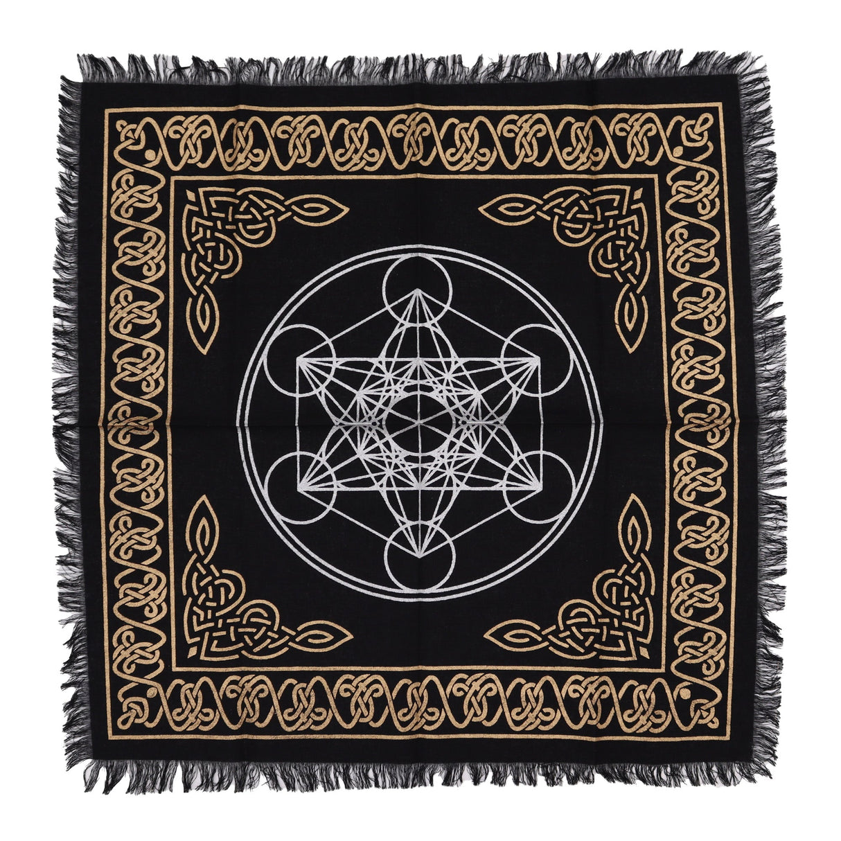 Esoteric Fringed Altar Cloth - Chakra Chart - SHAMTAM.COM