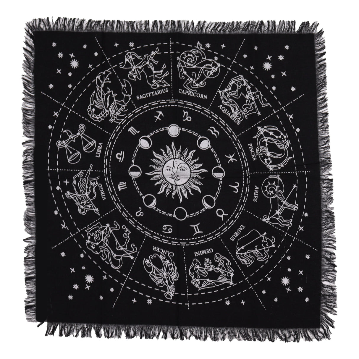 Esoteric Fringed Altar Cloth - Horoscope - SHAMTAM.COM
