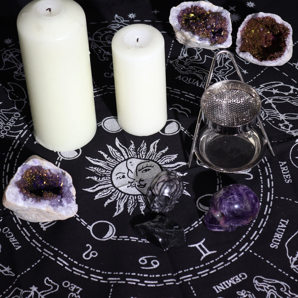 Esoteric Fringed Altar Cloth - Horoscope - SHAMTAM.COM