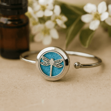 Bracciale diffusore di oli essenziali, Libellula cristallo 20mm