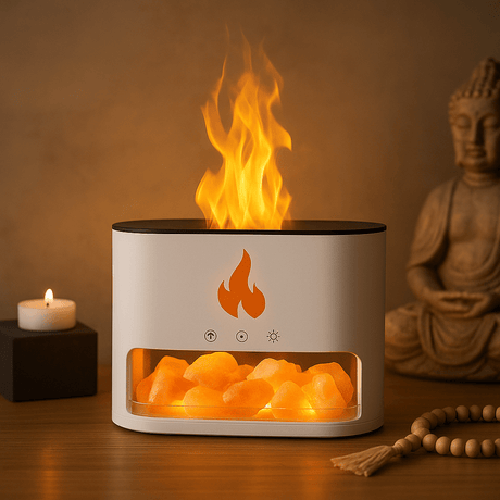Essential Oil Diffuser Flame Effect Himalayan Salt USB - C - SHAMTAM.COM