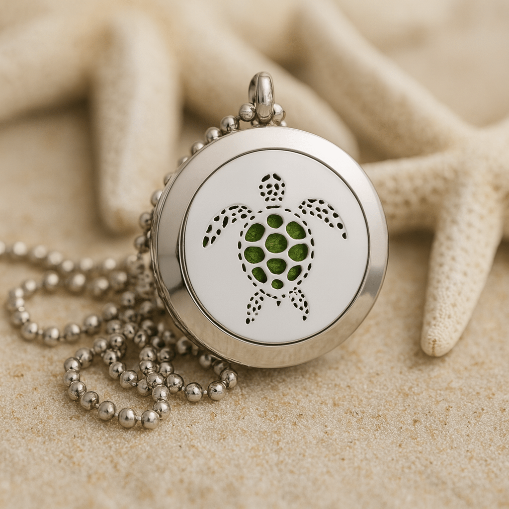 Essential Oil Diffuser Locket Necklace Turtle 25mm - SHAMTAM.COM