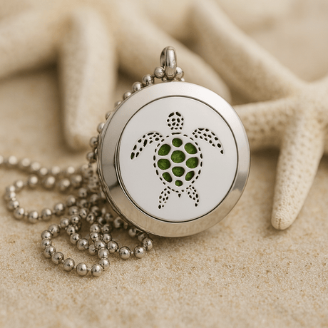 Essential Oil Diffuser Locket Necklace Turtle 25mm - SHAMTAM.COM