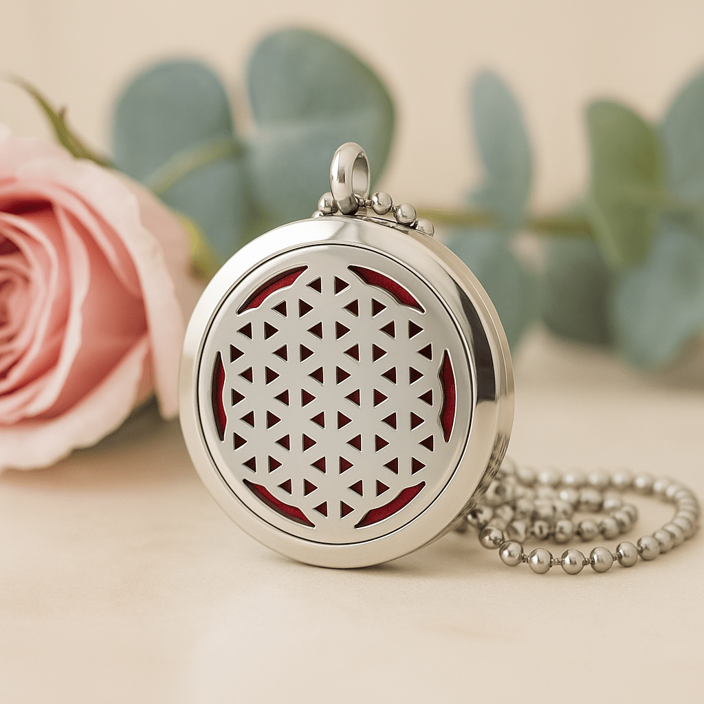 Essential Oil Diffuser Necklace Flower Of Life 30mm - SHAMTAM.COM