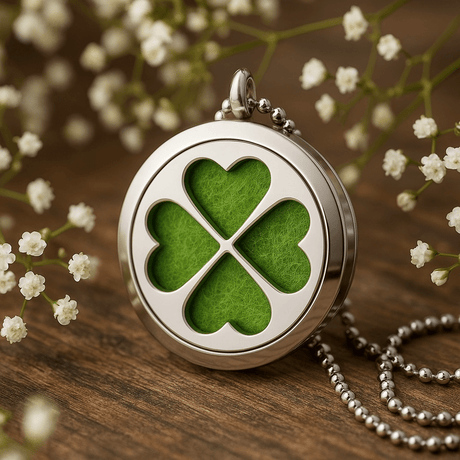 Essential Oil Diffuser Necklace, Four Leaf Clover 30mm - SHAMTAM.COM
