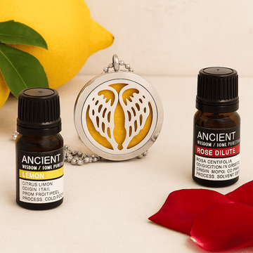 Halsband med eterisk oljediffusor set 2 oljor 10ml