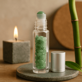 Essential Oil Roller Bottle Aventurine Silver Cap - SHAMTAM.COM