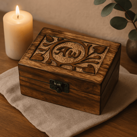 Essential Oil Storage Box Mango Wood, 12 Slots - SHAMTAM.COM