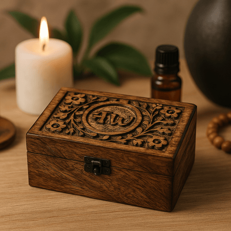 Essential Oil Storage Box Mango Wood 24 Slots - SHAMTAM.COM
