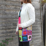 Ethnic Sling Bag - Purple / Spiral - SHAMTAM.COM