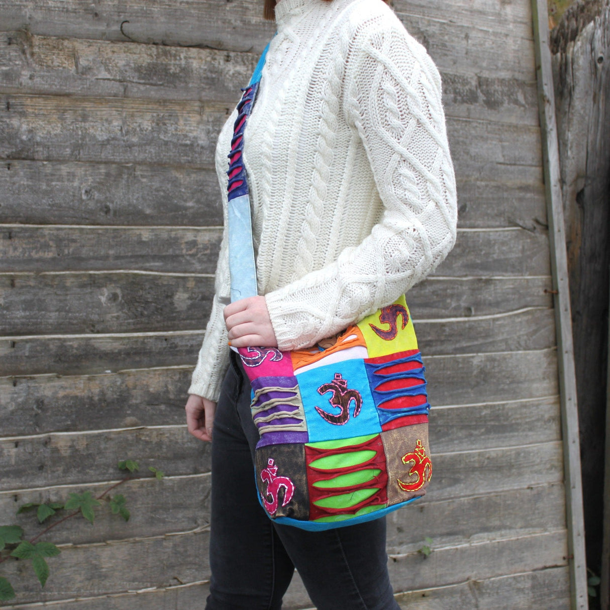 Ethnic Sling Bag - Sand / Peace - SHAMTAM.COM