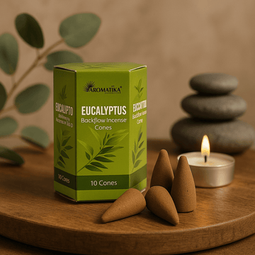 Conos de incienso de eucalipto para flujo invertido paquete de 10 Masala