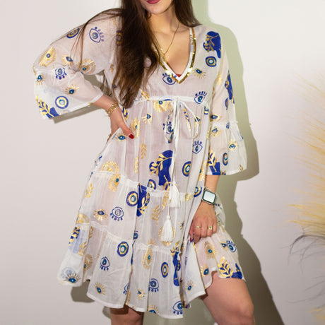 Evil Eye Dress - Nomad Sari - SHAMTAM.COM