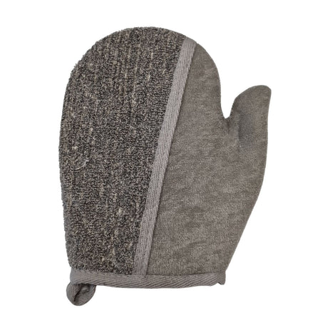 Exfoliating Bath Glove Bamboo Linen Charcoal - SHAMTAM.COM