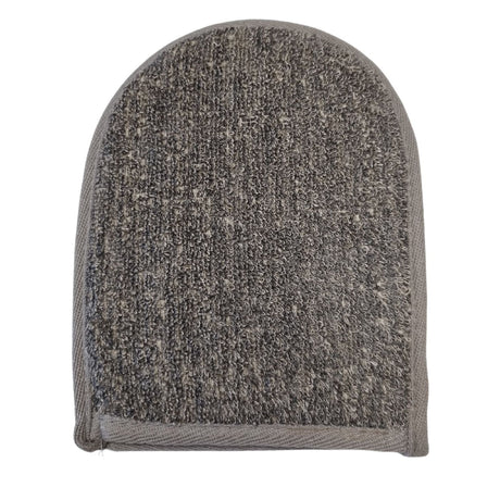 Exfoliating Bath Mitt Bamboo Linen Charcoal - SHAMTAM.COM