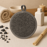 Exfoliating Bath Pad Bamboo Linen Charcoal - SHAMTAM.COM