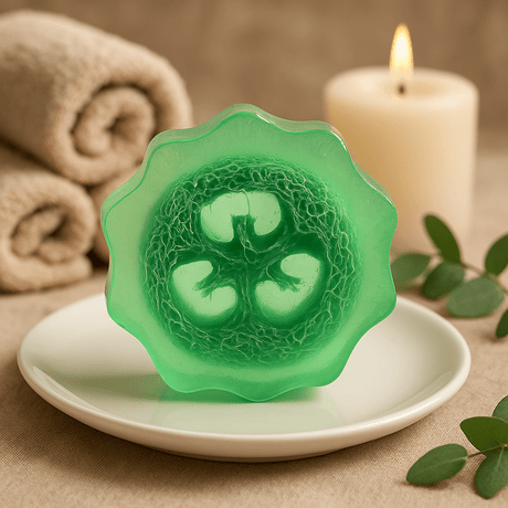 Exfoliating Loofah Soap Bar Grape 100g - SHAMTAM.COM