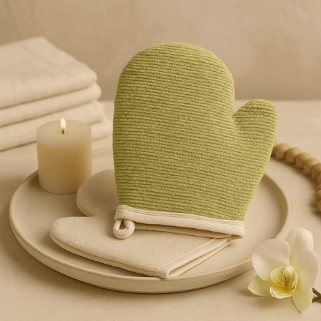 Exfoliating Mitt Jute Blend Assorted Colors - SHAMTAM.COM