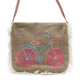 Fab Fringe Bag - Bicycle Embroidery - SHAMTAM.COM