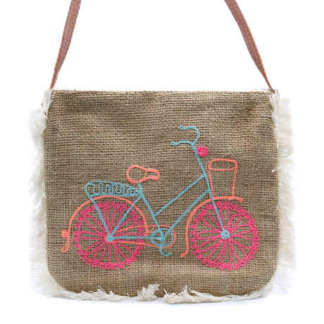 Fab Fringe Bag - Bicycle Embroidery - SHAMTAM.COM