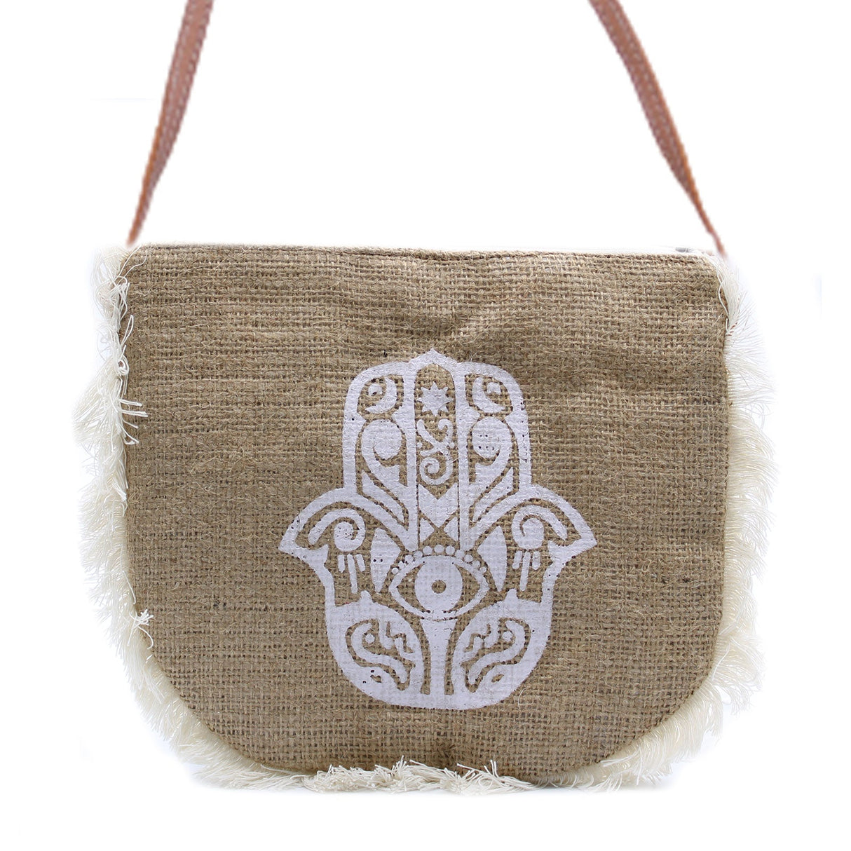 Fab Fringe Bag - Hamsa Print - SHAMTAM.COM