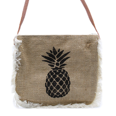 Fab Fringe Bag - Pineapple Print - SHAMTAM.COM