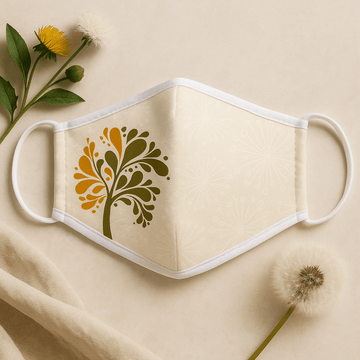 Mascarilla facial de tela para adultos con filtro "Árbol dorado"