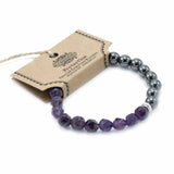 Amethyst Bracelet Faceted Magnetic Gemstone - SHAMTAM.COM