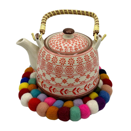 Felt Ball Round Placemat - Multi Colour - SHAMTAM.COM