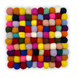 Felt Ball Square Placemat - Multi Colour - SHAMTAM.COM