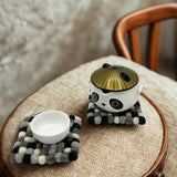 Felt Ball Square Coasters - Multi Grey colour (set of 4) - SHAMTAM.COM
