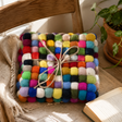Conjuntos de 4 Bases Quadradas em Bola de Feltro - Cor Cinza Multicolor
