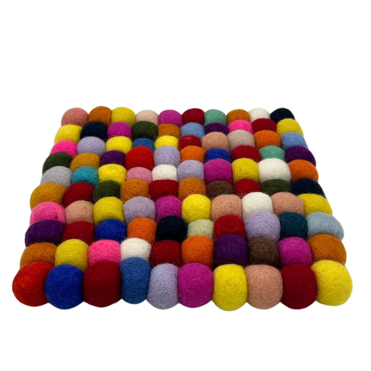 Felt Ball Square Placemat - Multi Colour - SHAMTAM.COM