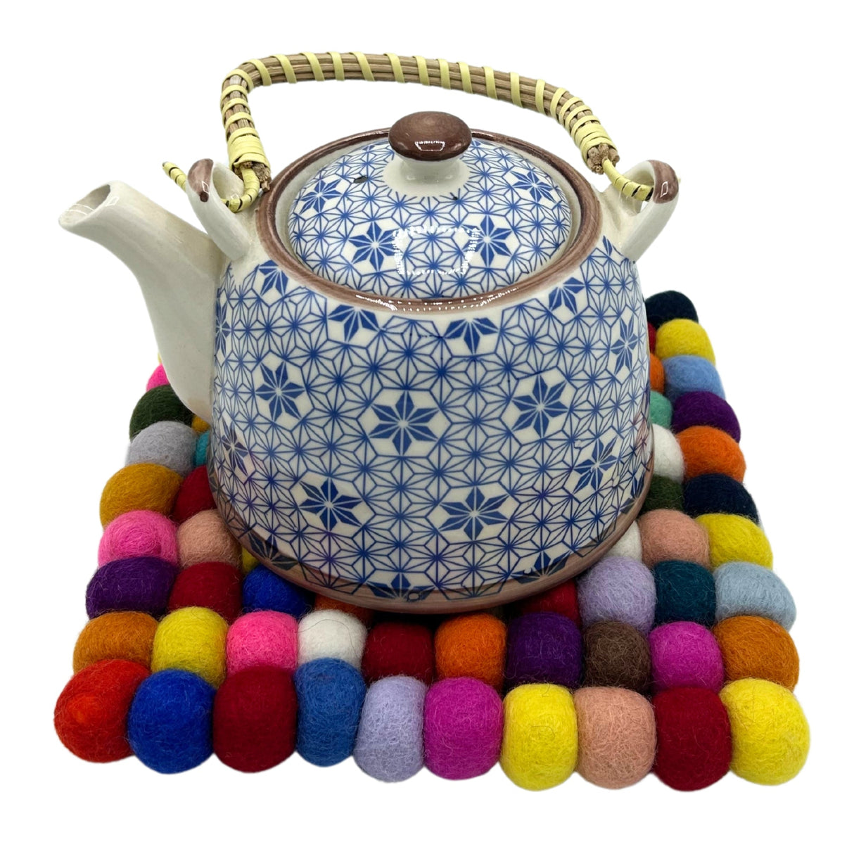 Felt Ball Square Placemat - Multi Colour - SHAMTAM.COM