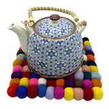 Felt Ball Square Placemat - Multi Colour - SHAMTAM.COM